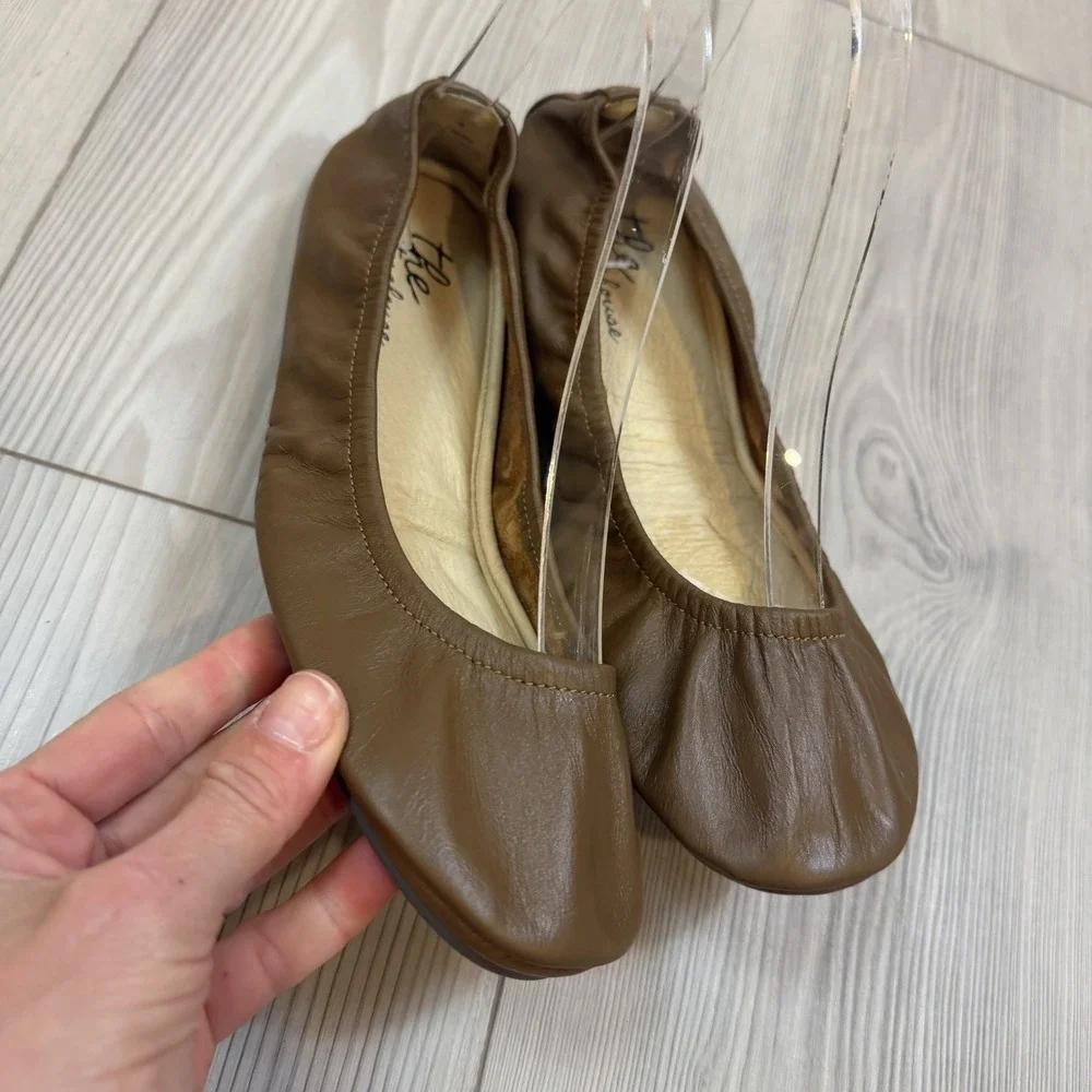 NEW The Storehouse Flats Womens 9 Foldable Leather Ballet Shoes Classic Brown